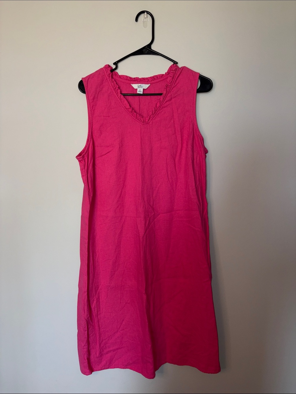 croft & barrow Sleeveless Ruffle V-Neck Midi Dress - Hot Pink Medium
